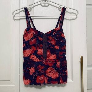 Free People Floral Bustier Tank